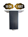 Kale Ayarlı Ahşap Ayak Mobilya Masa ve Dolap Ayağı(ANTRASİT)(KAYIN/GÜRGEN AĞACI)(18CM)(1 ADET)