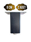 Kale Ayarlı Ahşap Ayak Mobilya Masa ve Dolap Ayağı(ANTRASİT)(KAYIN/GÜRGEN AĞACI)(8CM)(2 ADET)