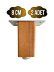Kale Ayarlı Ahşap Ayak Mobilya Masa ve Dolap Ayağı(KAYIN)(KAYIN/GÜRGEN AĞACI)(8CM)(2 ADET)