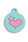 Prenses Kalp Yuvarlak Kedi ve Köpek Künyesi Small: 2,5 cm.
