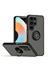 Samsung Galaxy S25 Ultra Kılıf Soft Yüzüklü Standlı Mat Yüzey Azn-MntrYuzuk