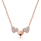 Gümüş Rose Üç Kalp Kadın Kolye