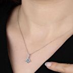 Swarovski Taşlı Gümüş Tektaş Kadın Kolye