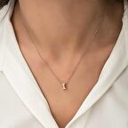 Gümüş Rose 3 Boyutlu I Harf Kadın Kolye