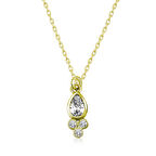 Gümüş Gold Çiğ Damlası Tektaş Kadın Kolye