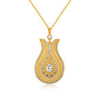 Gümüş Damla Taşlı Lale Kadın Kolye