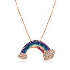 Gümüş Rose Gökkuşağı Kadın Kolye