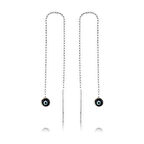 Gümüş Zincirli Lacivert Nazar Küpe