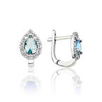 Gümüş Turkuaz Taşlı Damla J Kadın Küpe