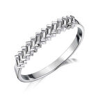 Gümüş Sıralı Baget Taşlı Kadın Yüzük