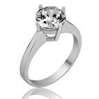 Gümüş Tek Taş Kadın Yüzük