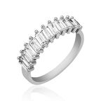 Gümüş Sıralı Baget Taşlı Kadın Yüzük