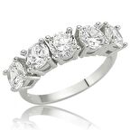 Gümüş 5 Taş Kadın Yüzük