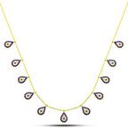 Gümüş Gold Damla Nazarlı Şans Kadın Kolye