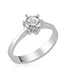 Gümüş Tek Taş Kadın Yüzük