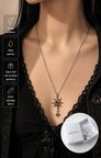 Kırmızı Taş Detaylı Gotik Güneş Yıldız Kolye – Alternatif Stil Unisex Zincir Kolye