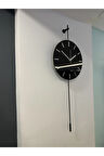 Gravity Siyah Camli - ( Led Yok )- Modern Dekoratif Metal Camlı Duvar Saati