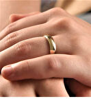 Altın Düz Bombeli Alyans 20018