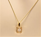 Altın Baget Taşlı Hayalet Kolye