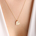 Altın Kalpli Kolye Ucu ve Zinciri