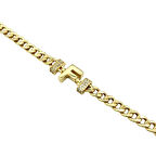 Altın F Harfli Gurmet Bileklik-Künye