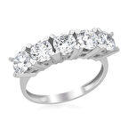 Beyaz Altın Beştaş Yüzük