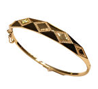  14 Ayar Altın Taşlı Kadın Kelepçe Bilezik