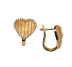  14 Ayar Altın Trabzon Hasır Model Kalpli J Küpe