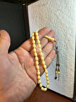 SEVGİLİYE ÖZEL HEDİYE BEYRUT MONOMER TESBİH 7MMX10MM SARI RENKLİ H-1289.