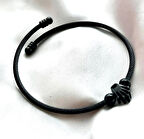 MODA SPİRAL TAÇ MODEL ERKEK BİLEKLİK SİYAH RENK