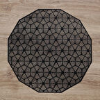 ONEKADO 6’lı Amerikan Servisi Supla Yuvarlak Altın (Gold) – DANDO 38 cm – PVC Dekoratif Masa Altlığı