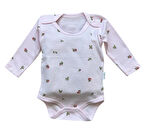 Çiçek Desenli Kız Bebek Uzun Kollu Zıbın Body