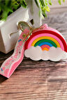Pembe Renk Gökkuşağı Figürlü Kız Çocuk Cüzdan - Anahtarlık