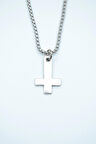 Minimal Ters Haç Örme Zincir Kolye