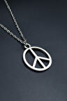 Peace Barış İşareti Düz Zincir Kolye