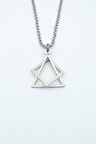 Üçgen Kare Geometrik Örme Zincir Kolye