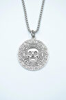 Aztec Karayip Korsanları Madalyon Örme Zincir Kolye