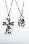 2'li Kuru Kafa Haç - Orak Azrail Kolye Seti