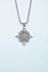 Viking Vegvisir Pusula  Örme Zincir Kolye