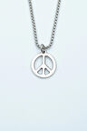 Minimal Barış Sembolü Örme Zincir Kolye