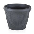 Hasır Saksı 15 LT - Antrasit Renk