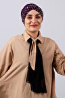 Mürdüm Pratik Hazır Geçmeli Tesettür Bone Sandy Kumaş Taşlı 1456_07
