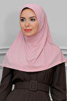 Pudra Pratik Hazır Geçmeli Tesettür Eşarp Sandy Kumaş Sade 1600_06