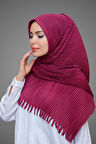 Şarabi Pratik Hazır Geçmeli Tesettür Eşarp Kesik Elyaf Piliseli Saçaklı Lazer Kesim 1818_08