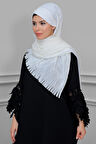 Krem Arkadan Bağlamalı Tesettür Eşarp Kesik Elyaf Piliseli Saçaklı Lazer Kesim 1919_40