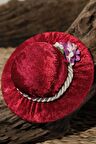 Kırmızı Eşarp Şal İğnedanlık Kadife Çiçekli Şapkalı 5002_31