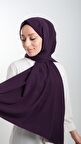 Mürdüm Düz Klasik Şal Medine İpeği Sade 202103_07