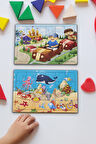 Okul Öncesi Başlangıç Yapboz Lunapark Maceram ve Sevimli Okyanus Ahşap Puzzle Set