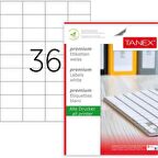 Tanex Lazer Etiket tw-2035 500 A4 Sayfa Laser Etiket 52,5 x 33 mm Boyutunda 1 A4 Sayfada 35 Etiket