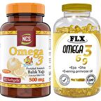 Ncs Omega 3 Balık Yağı 500 Mg 102 Softgel Portakal Aromalı ve  Flx Omega 3-6-9 90 Tablet